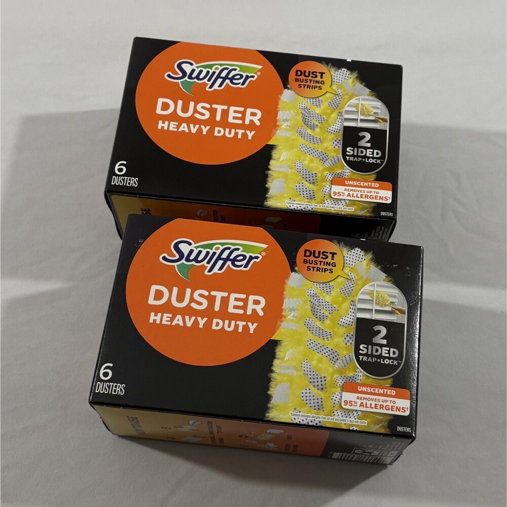2 Lot Swiffer Heavy Duty Dusters Refills 12 Ct 2-Sided Trap & Lock Bundle